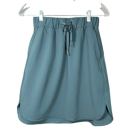 Lululemon Women's On The Fly Skirt Elastic Waist Drawstring Solid Blue Size 4 - Picture 1 of 9